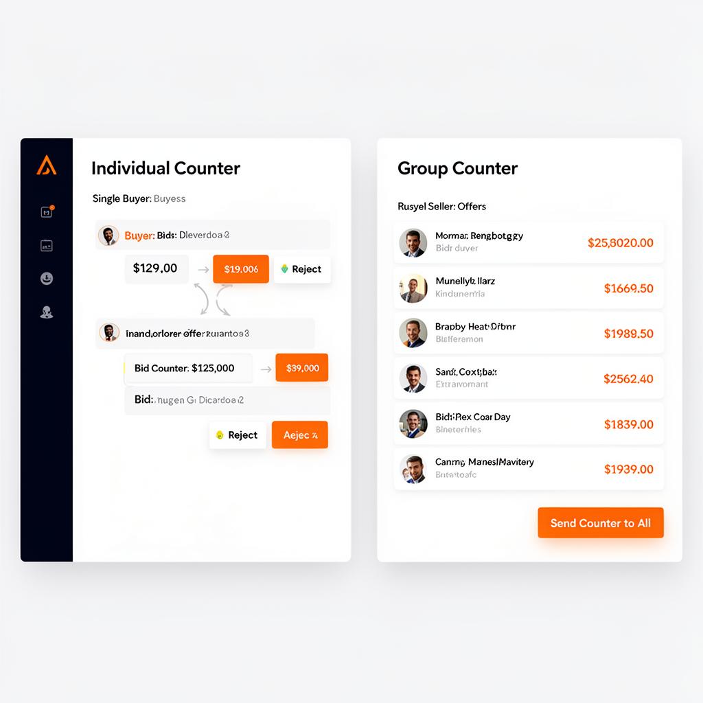 Counterbidding interface for individual and group negotiations